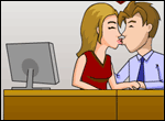 secret office kiss
